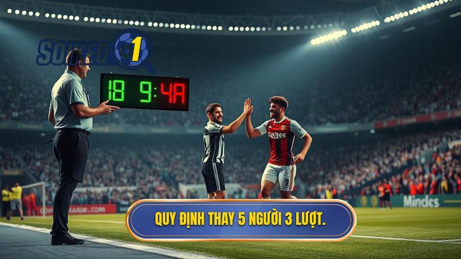 2. Quy định thay 5 người 3 lượt.